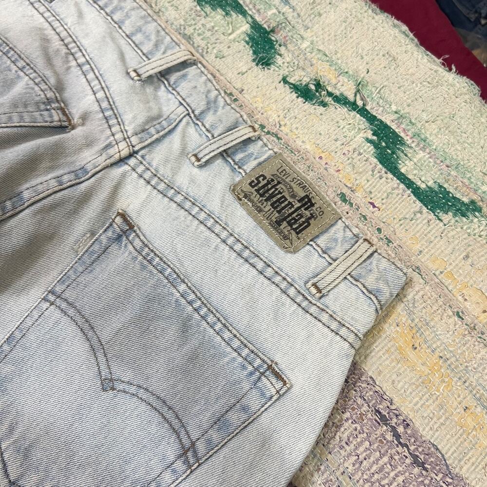 Vintage Levi's SilverTab Baggy Jeans Mens 35x33 Blue Denim Y2K Loose Lightwash - Picture 10 of 16
